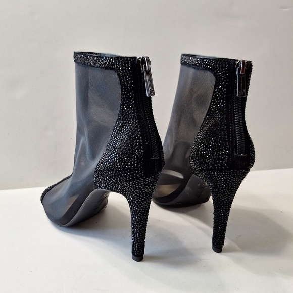 Jessica Simpson Black Mesh Rhinestone Whimsigoth Fairy Ankle Booties Size 7.5M - Picture 8 of 15